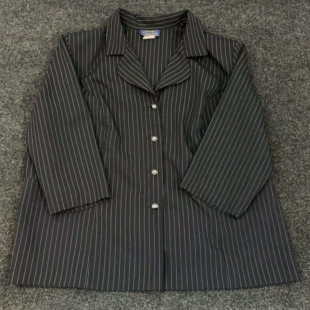 Willow Ridge Outfit Womens Plus 28W Black Stripe 3 Piece Jacket Pants Workwear
